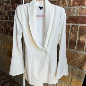 NBD White Suit Romper Longsleeve